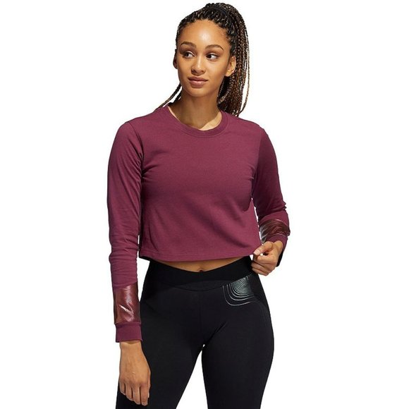 adidas Tops - adidas Women's Long Sleeve Tee - Burgundy